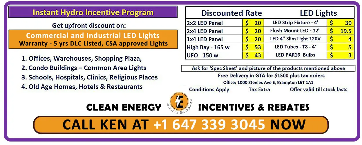 Instant Hydro Incentive Program LED Lights